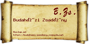 Budaházi Zsadány névjegykártya